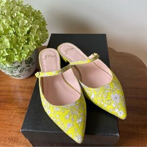 J.Crew x Liberty London floral Mary Jane mules, yellow, 7